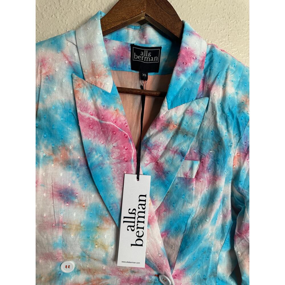 Alla Berman Kiki Blazer Amanda Short Set Tie Dye Womans XS/S NWT - Picture 5 of 12